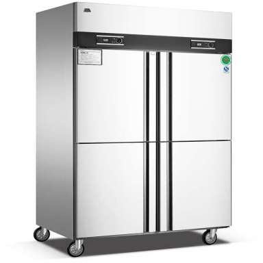 Upright Double temperature stainless steel Kitchen refrigerator /bottom frozen freezer