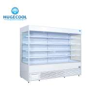 Double Glass Door Supermarket Showcase Refrigerator For Vegetable , Meat , Milk